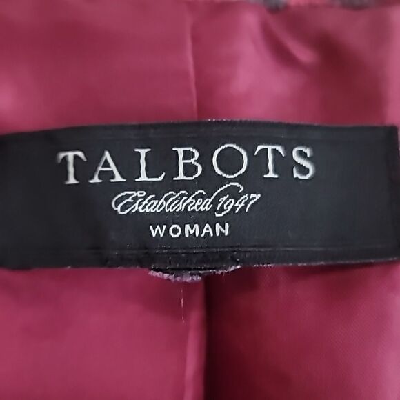 Talbots Red Gray Multicolored 3/4 Sleeve  Jacket Sz Large - Picture 8 of 8
